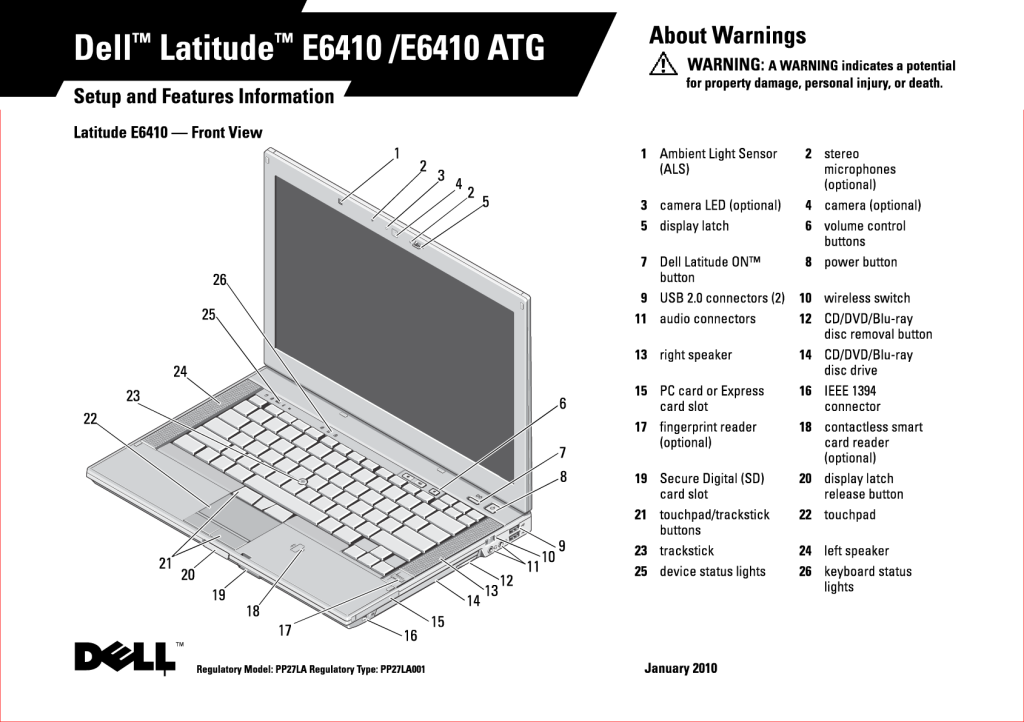 Picture of: Dell PPLA Notebook Computer User Manual PPLA