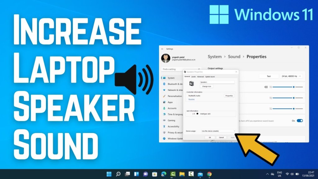 Picture of: How to Increase the Volume of your laptop’s Speakers on Windows
